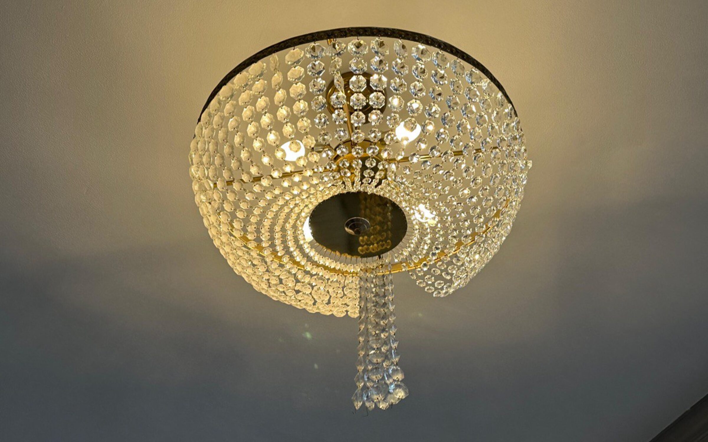 Elegant crystal chandelier ceiling light with sparkling details